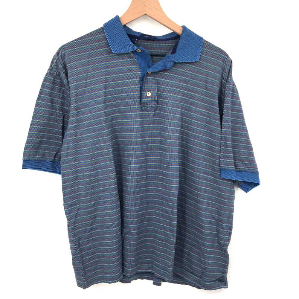 Vintage Jeff Rose 100% Cotton Polo golf Shirt Blu… - image 1