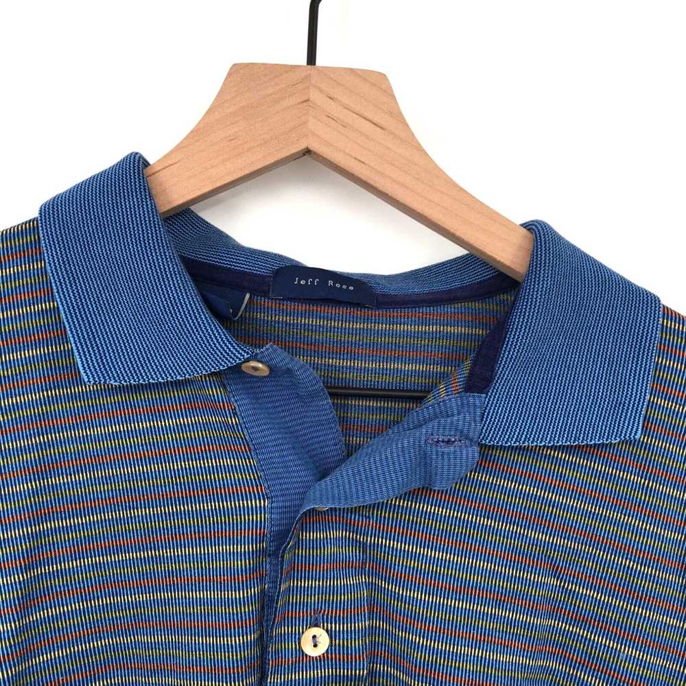 Vintage Jeff Rose 100% Cotton Polo golf Shirt Blu… - image 2