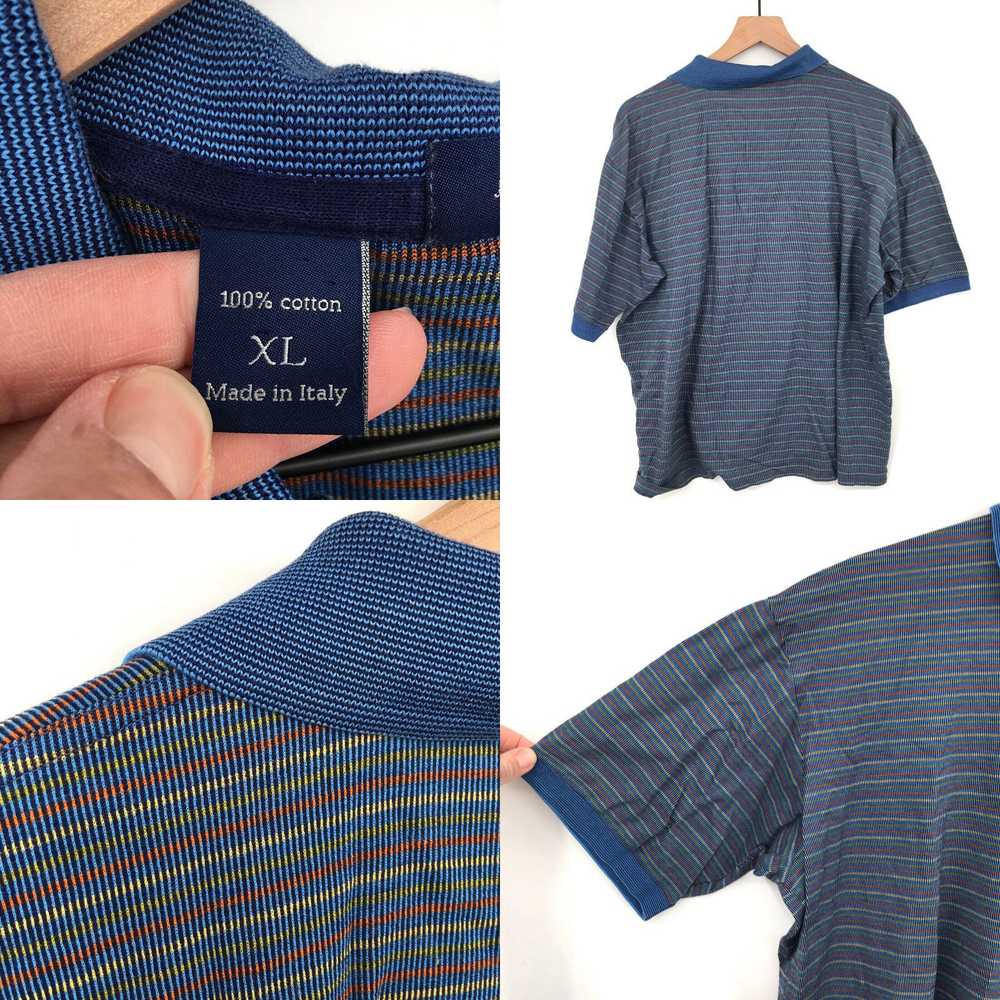 Vintage Jeff Rose 100% Cotton Polo golf Shirt Blu… - image 4