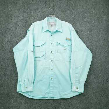 Vintage Columbia Button Up Shirt Mens M Medium Bl… - image 1