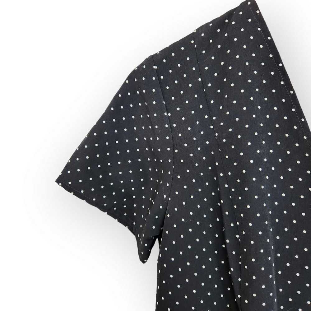 Vintage Basic Editions Black Polka Dot Wrap Dress… - image 10