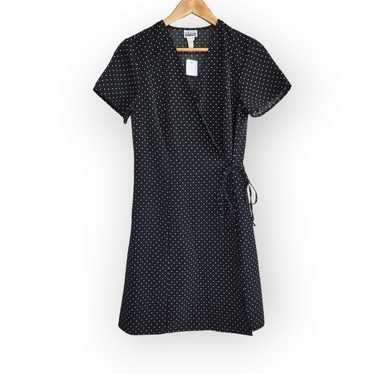 Vintage Basic Editions Black Polka Dot Wrap Dress… - image 1