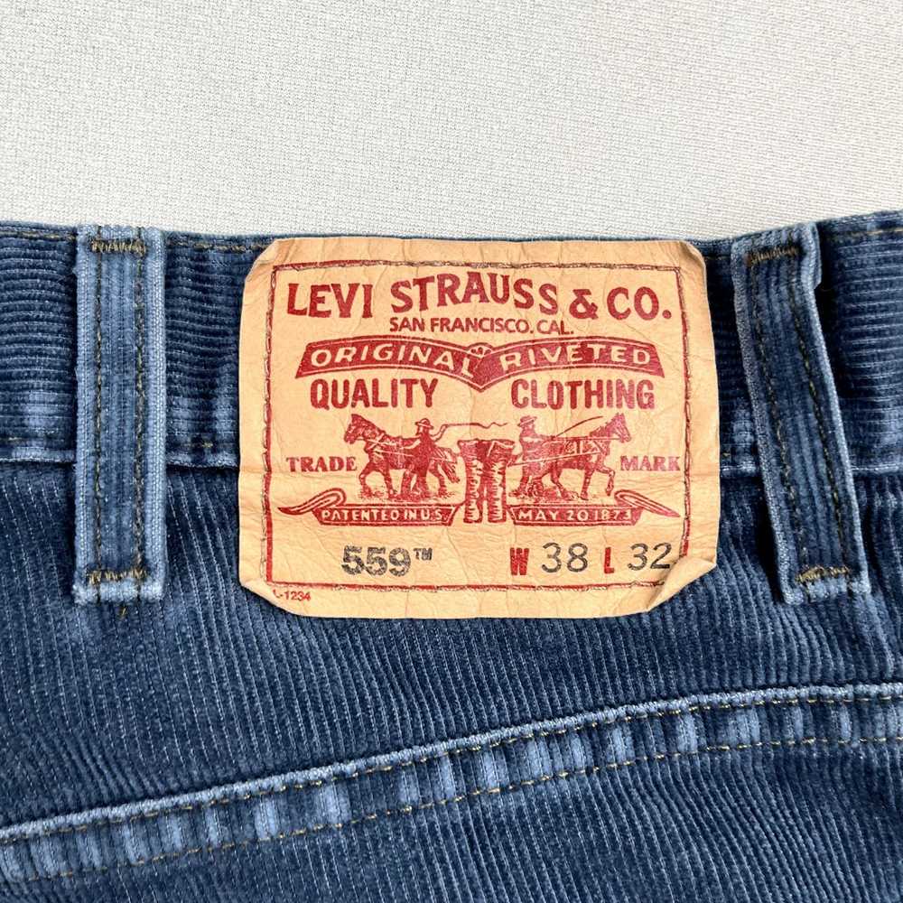 Levi's Levis 559 Pants Mens 38x32 Navy Blue Cordu… - image 3