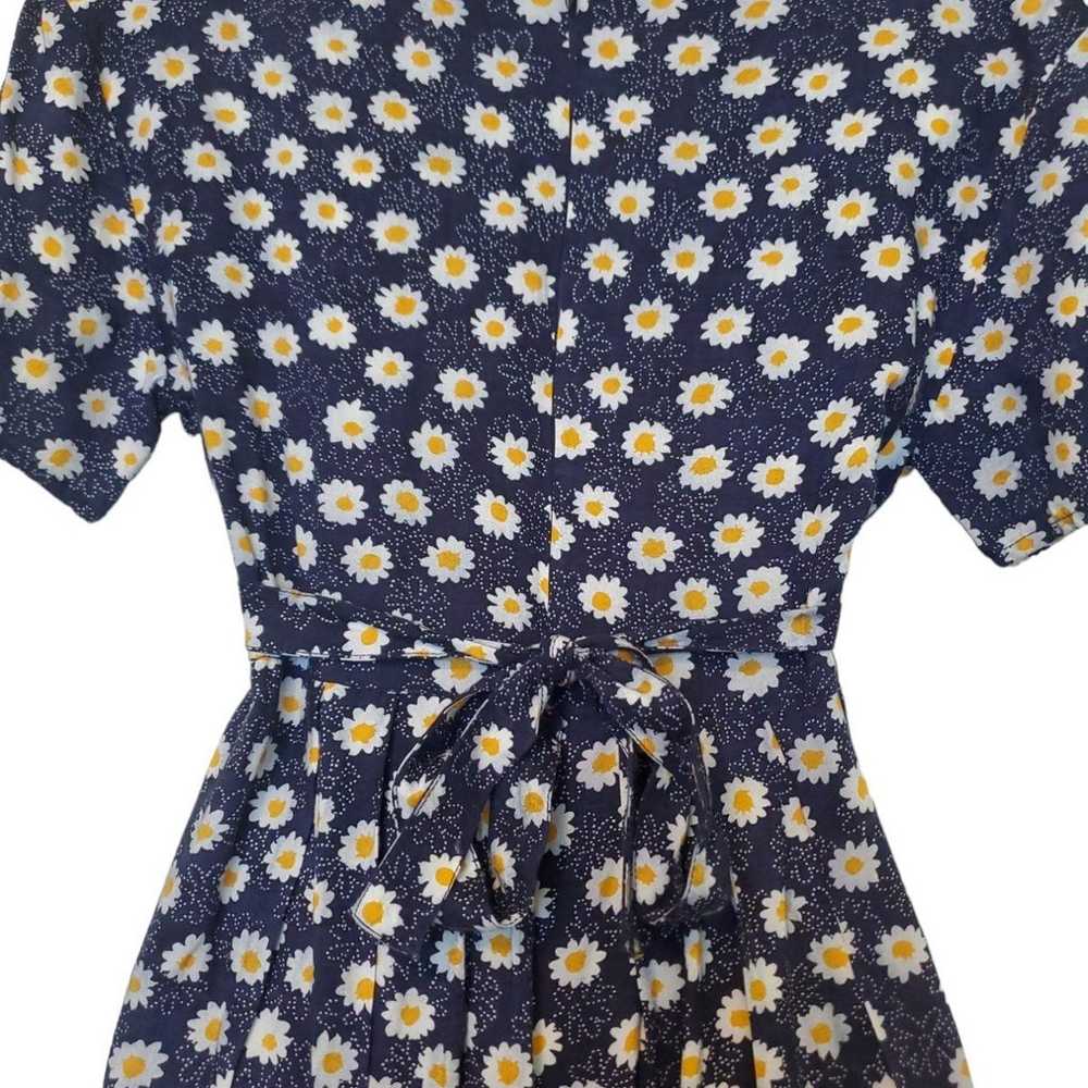 Vintage 90s Dress A-Line Sunflower Pleated SZ 4 C… - image 8