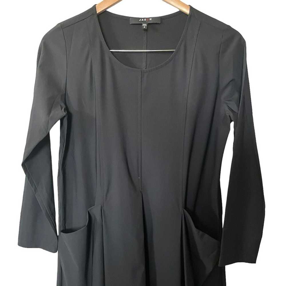 JASON Comfy USA VTG Dress Womens Black Pocket Mid… - image 2