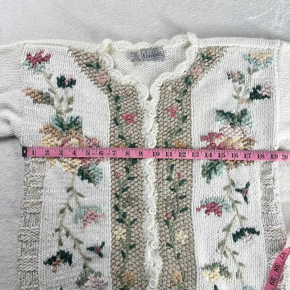 Basic Editions Women's Vintage Floral Knit Cardig… - image 4