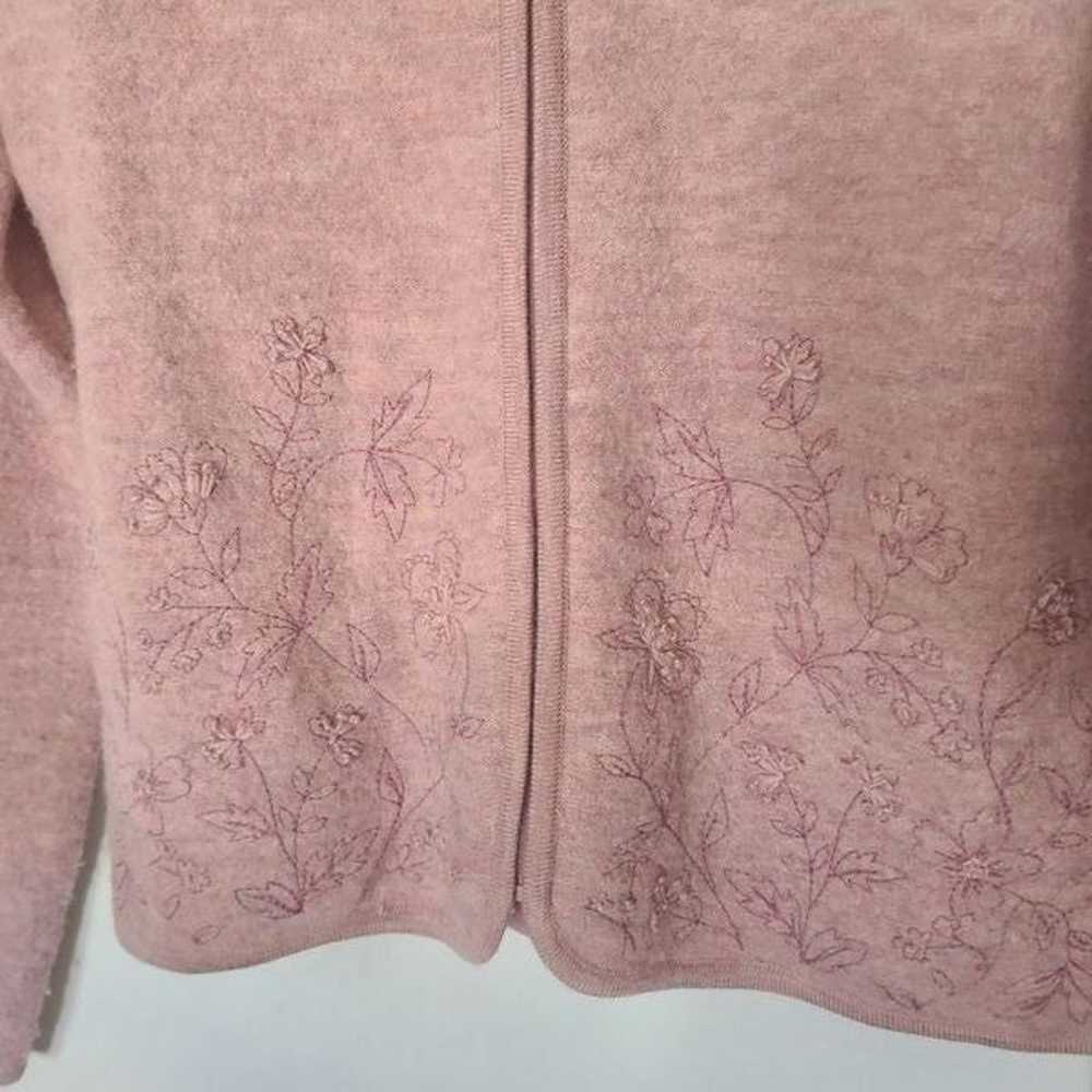 Pendleton Vintage Wool Dusty Pink Embroidered Zip… - image 2