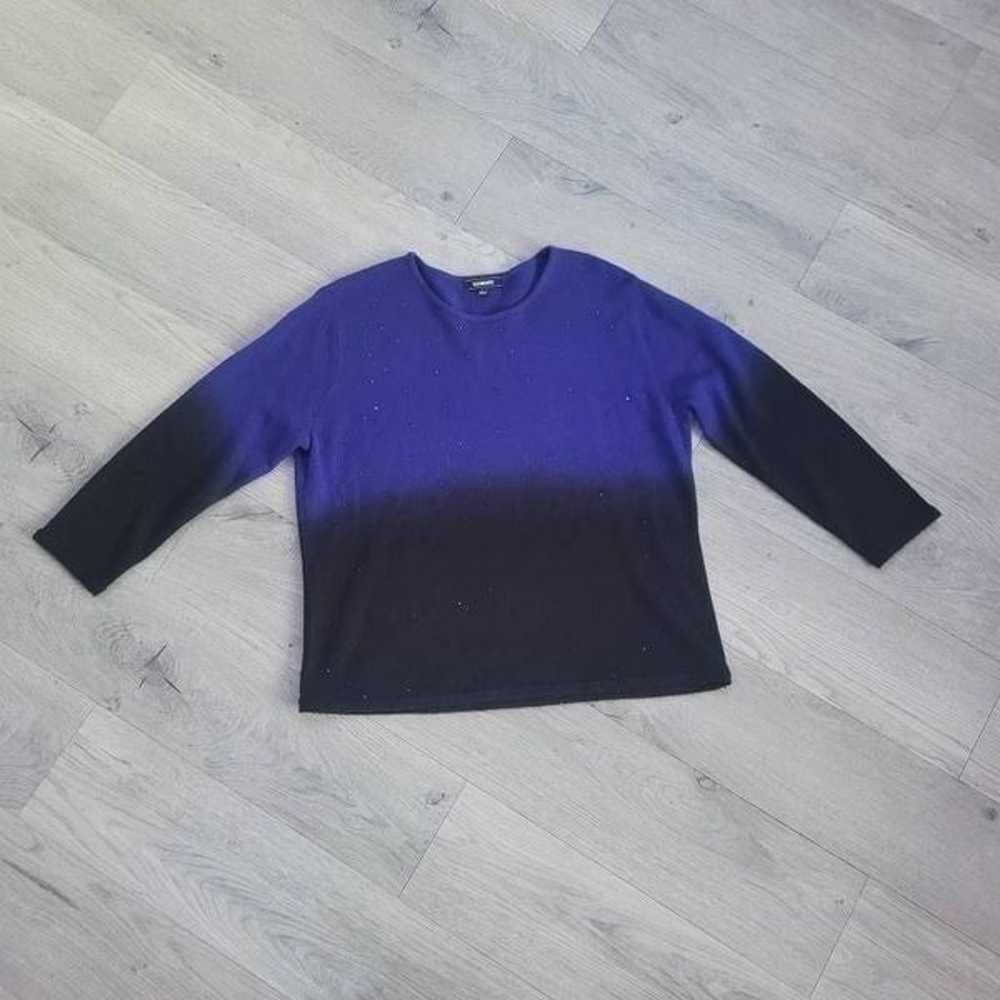 Black and blue bedazzled vintage y2k sweater larg… - image 1