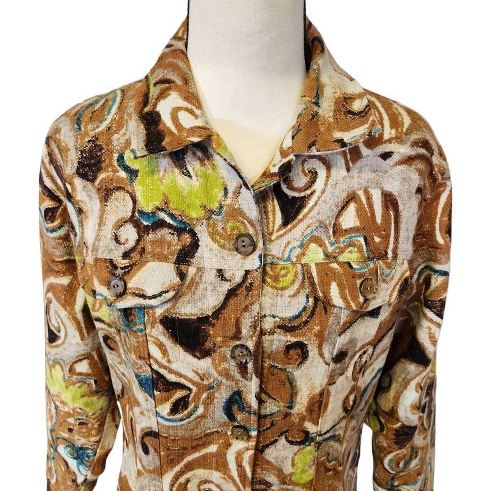 Chico’s Long Sleeve Button Down Vntg Tapestry Car… - image 2