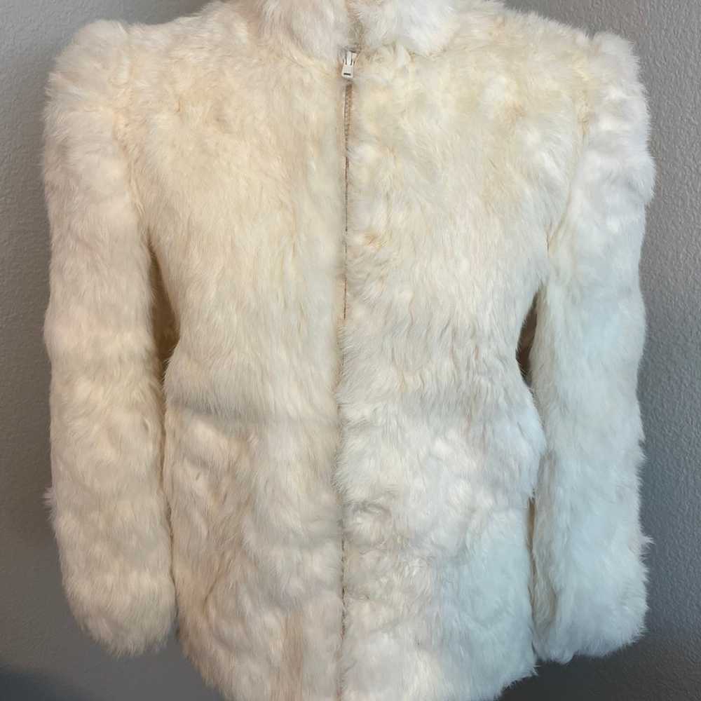 Princess Caravelle Women White Rabbit Fur Coat Sz… - image 1
