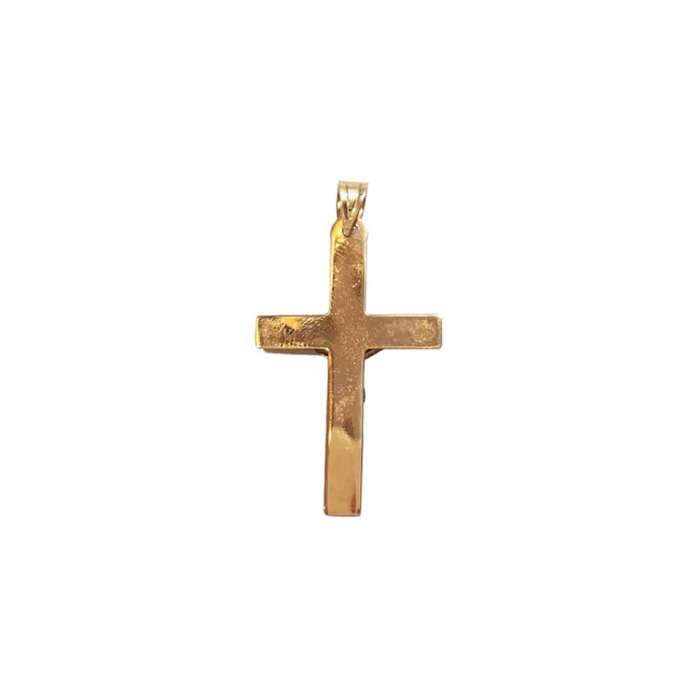 10K Two-Tone White and Yellow Gold Crucifix Penda… - image 2