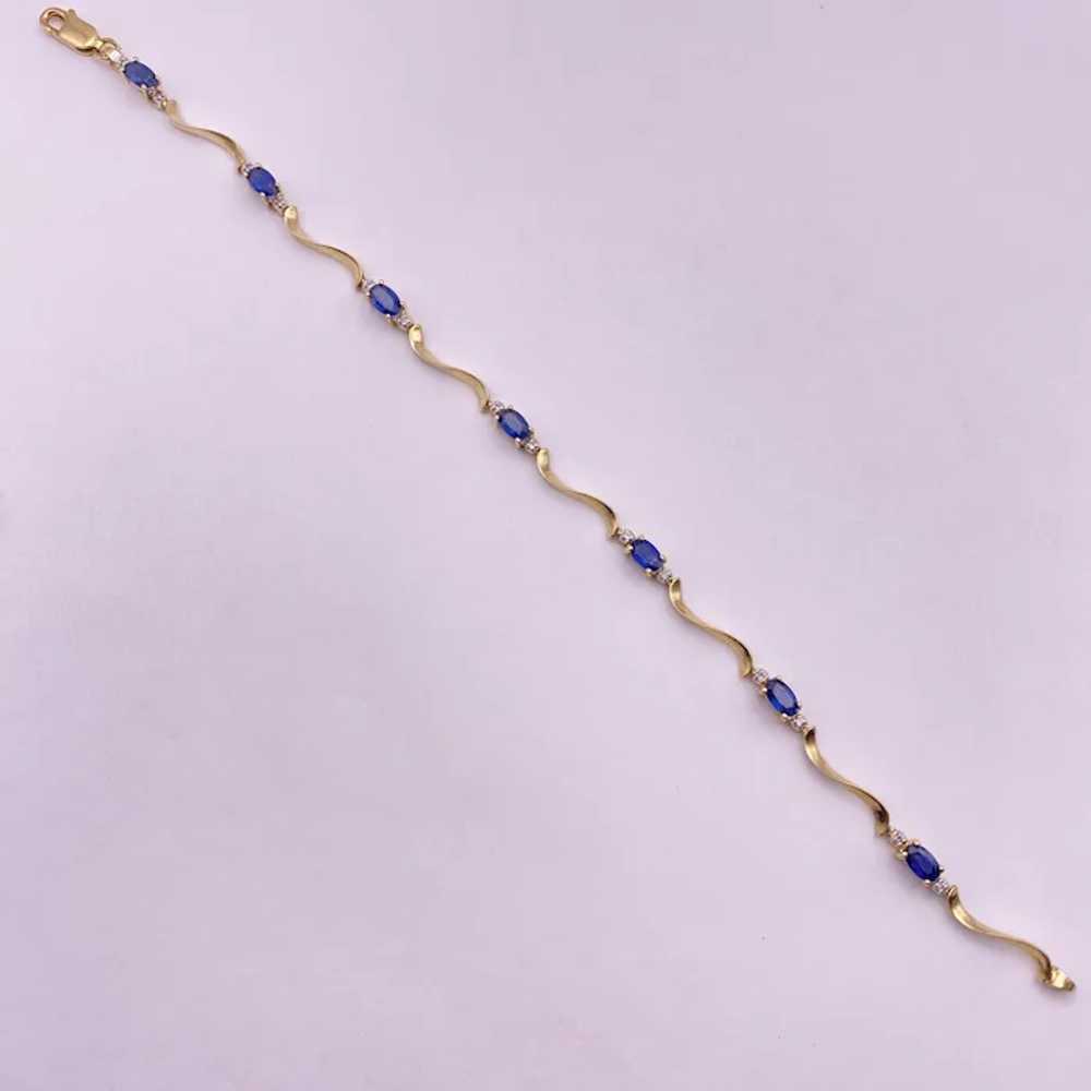 Sapphire and Diamond Wave Link Bracelet 2.52 Cara… - image 3