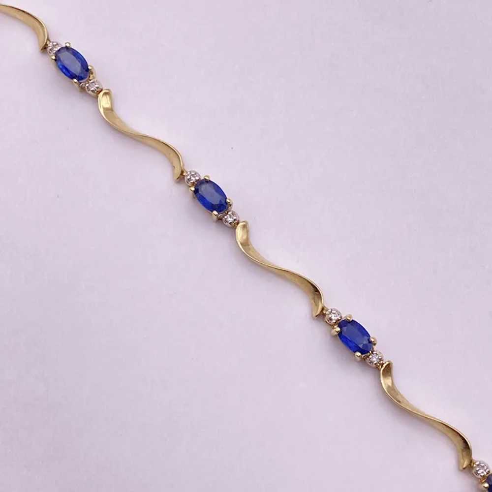 Sapphire and Diamond Wave Link Bracelet 2.52 Cara… - image 4