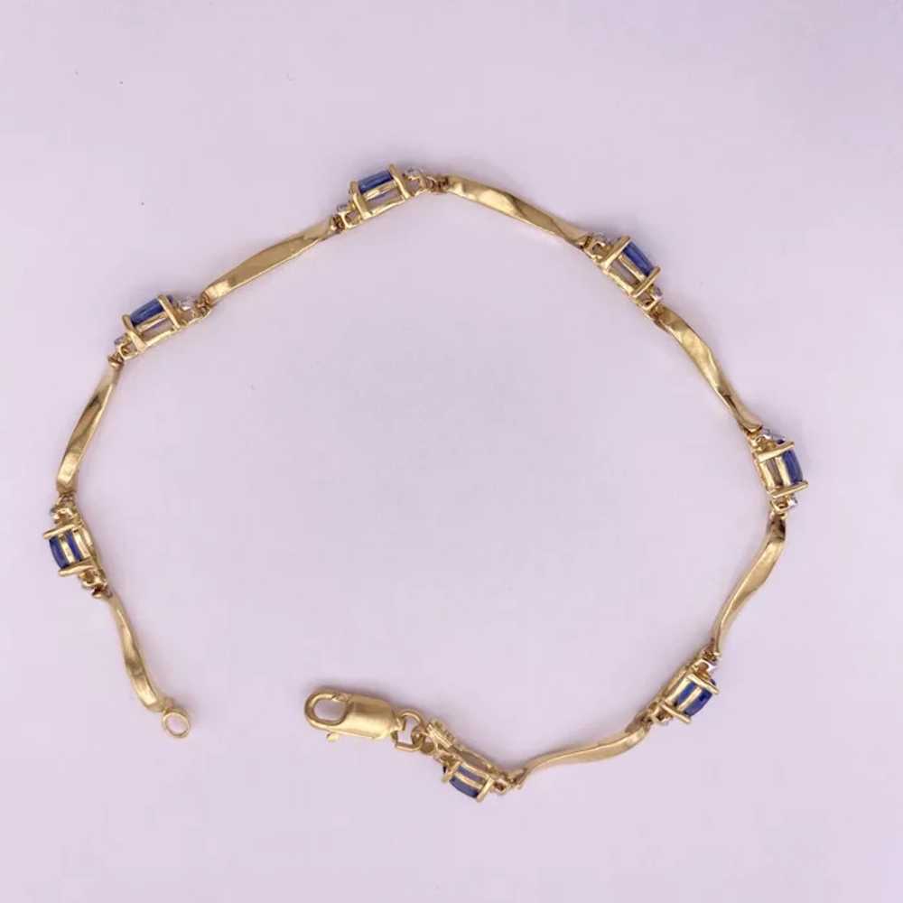 Sapphire and Diamond Wave Link Bracelet 2.52 Cara… - image 6