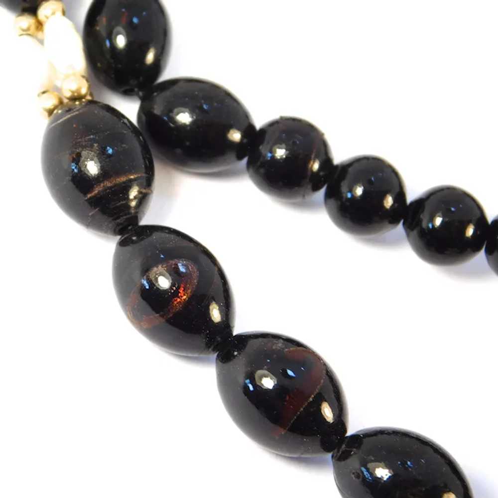 Elegant Black Coral Necklace With Freshwater Pear… - image 3