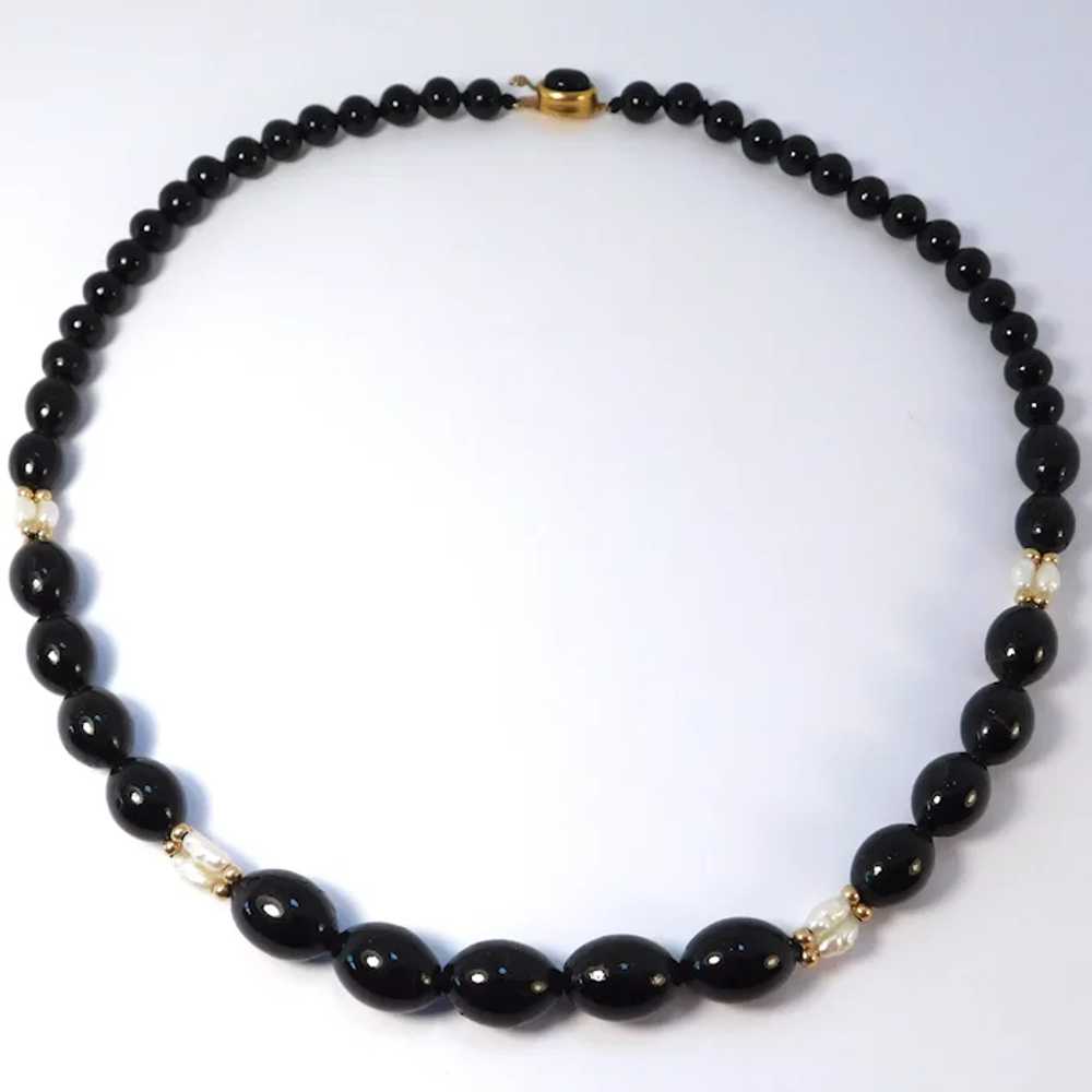 Elegant Black Coral Necklace With Freshwater Pear… - image 6