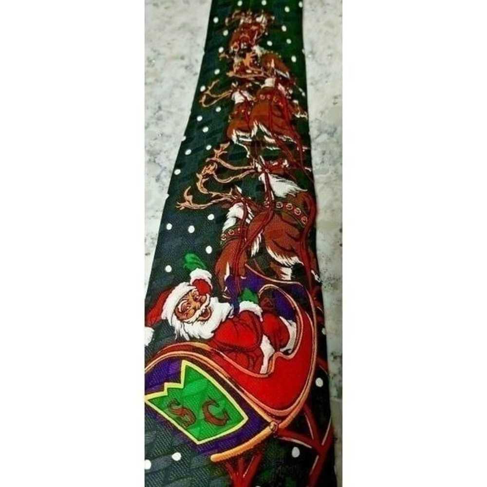 Addiction Vintage 90s Men's Neck Tie Silk Santa's… - image 2