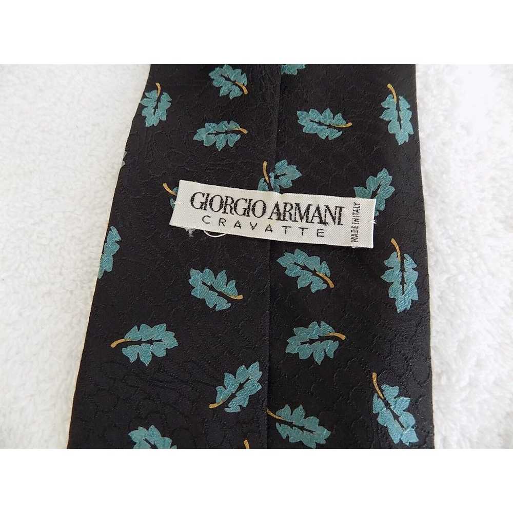 Vintage Giorgio Armani Cravatte tie necktie black… - image 5