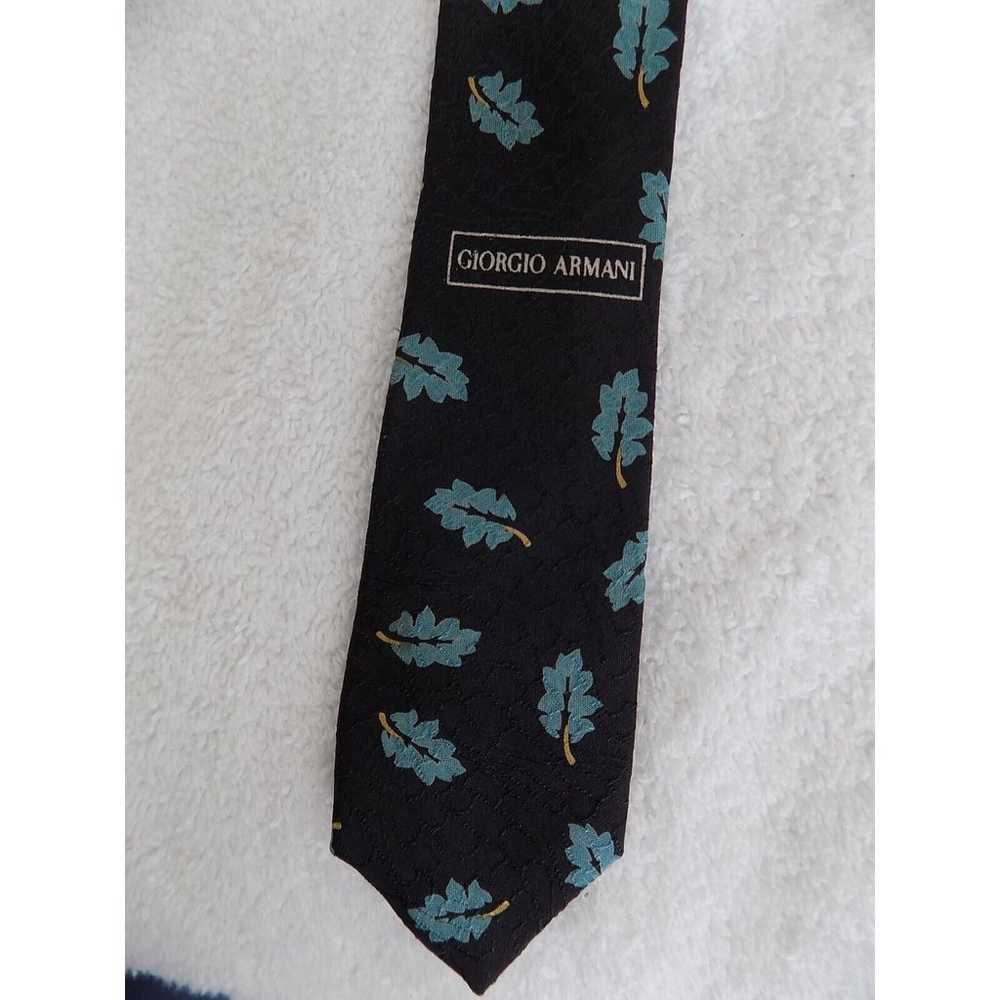 Vintage Giorgio Armani Cravatte tie necktie black… - image 6