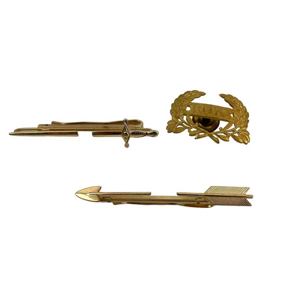 VTG Lot of 3 HICKOK Arrow & Sword Gold Tie Bar RO… - image 1