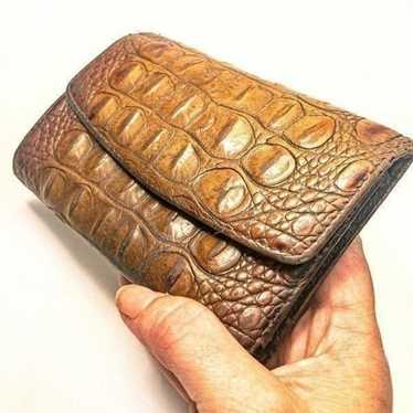 VTG Brahmin Pecan Melbourne Leather Trifold Wallet