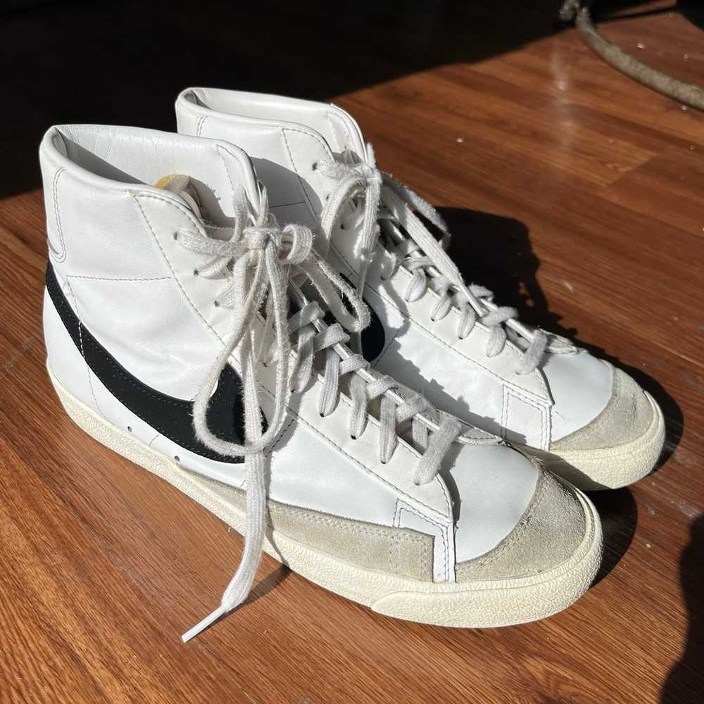 Nike Blazer Mid '77 Vintage White Lace-Up Sneakers - image 2