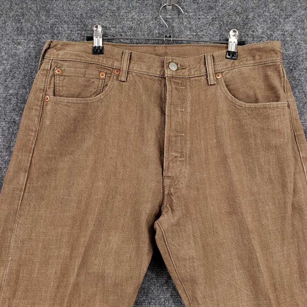 Levi's Levis 501 Jeans Mens 36x32 Brown White Oak… - image 3