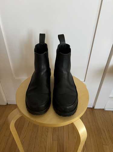 Cos Black Leather Chunky Sole Boot