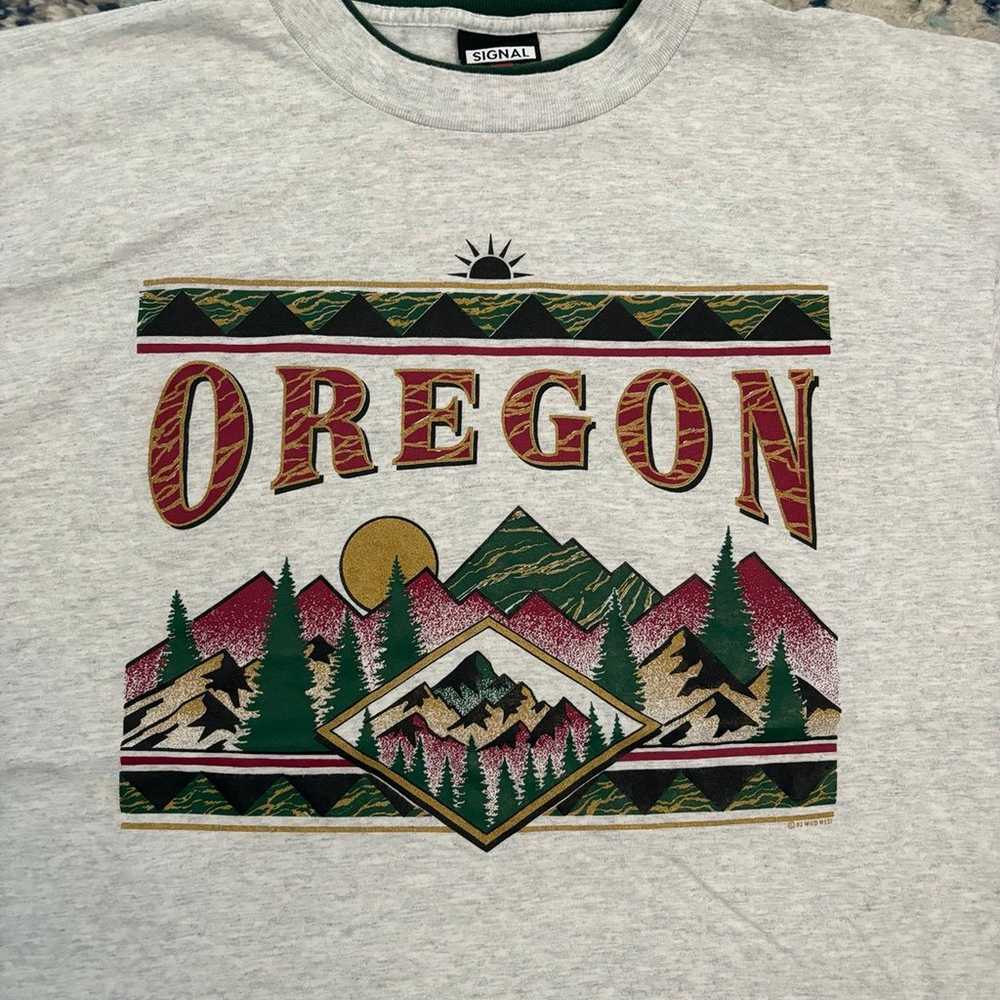 Vintage Oregon TShirt Signal Sport L Grey - image 2