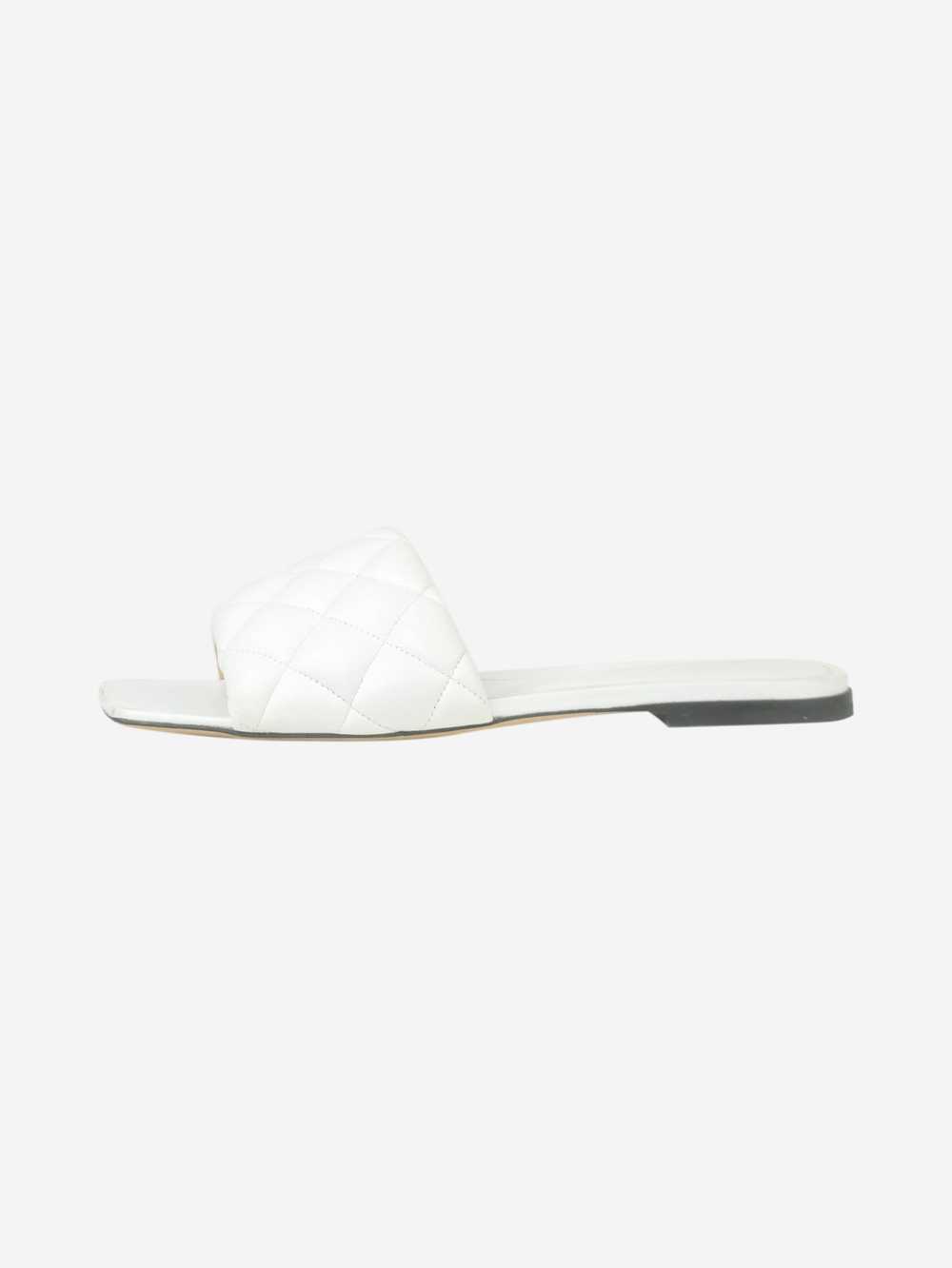 Bottega Veneta White Padded flat sandals - size E… - image 1