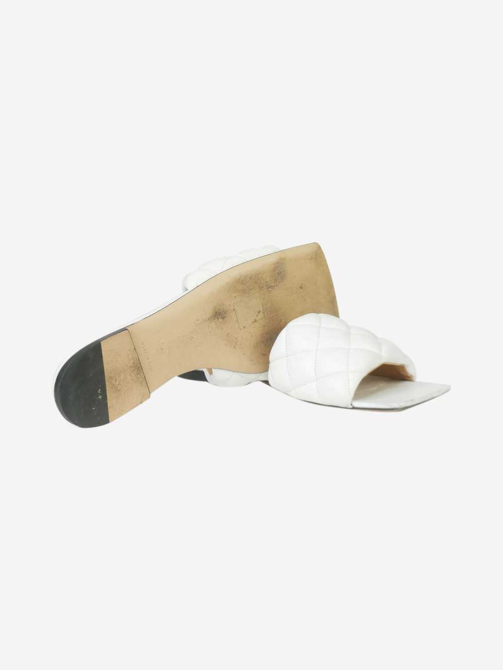 Bottega Veneta White Padded flat sandals - size E… - image 4