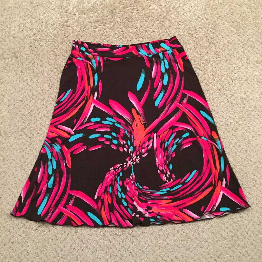 Vintage Cato Skirt Small Pink Black Geometric Kne… - image 1