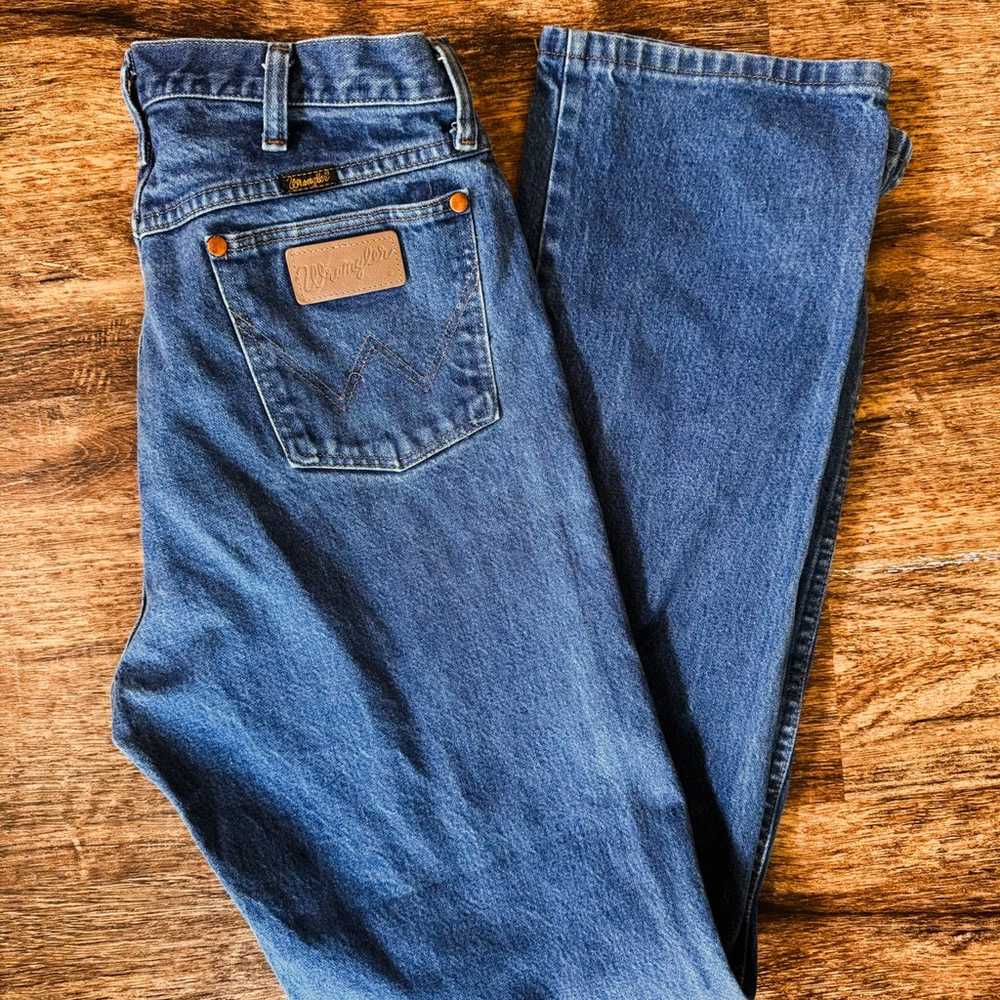 Vintage Wrangler blue Jeans size 35x36 - image 1