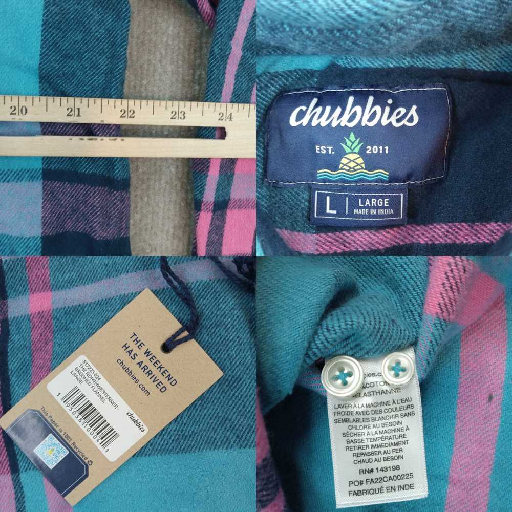 Chubbies Chubbies Shirt Mens Large Blue Pink Plai… - image 4