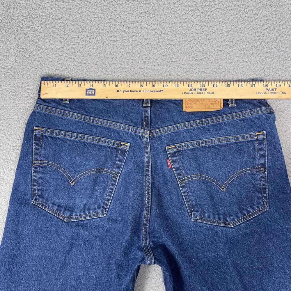 Vintage Levis 505 Jeans Mens 35x30 Blue USA Made … - image 10