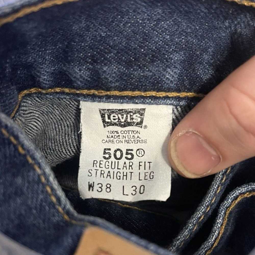 Vintage Levis 505 Jeans Mens 35x30 Blue USA Made … - image 2