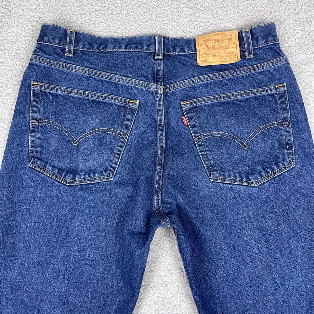 Vintage Levis 505 Jeans Mens 35x30 Blue USA Made … - image 8