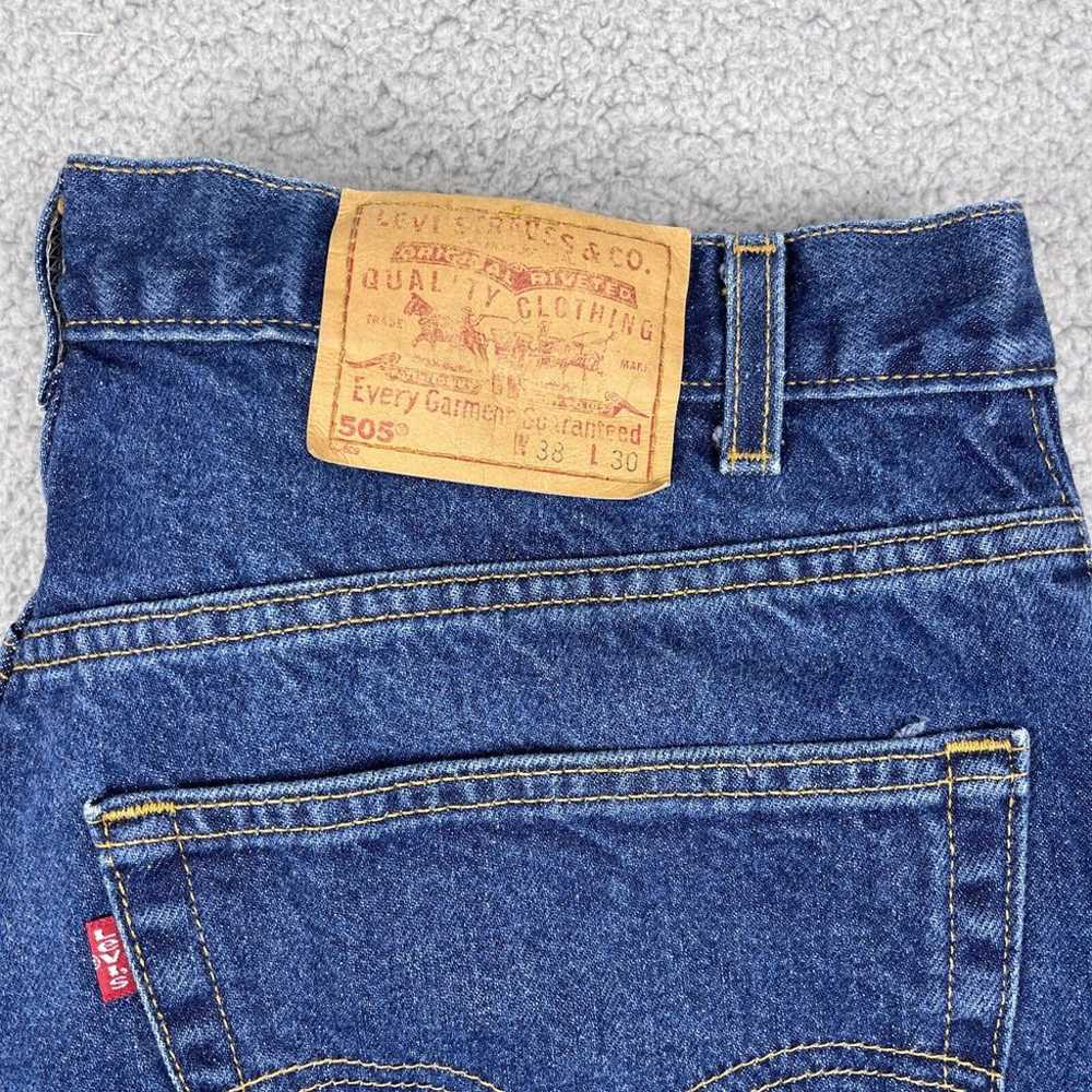 Vintage Levis 505 Jeans Mens 35x30 Blue USA Made … - image 9