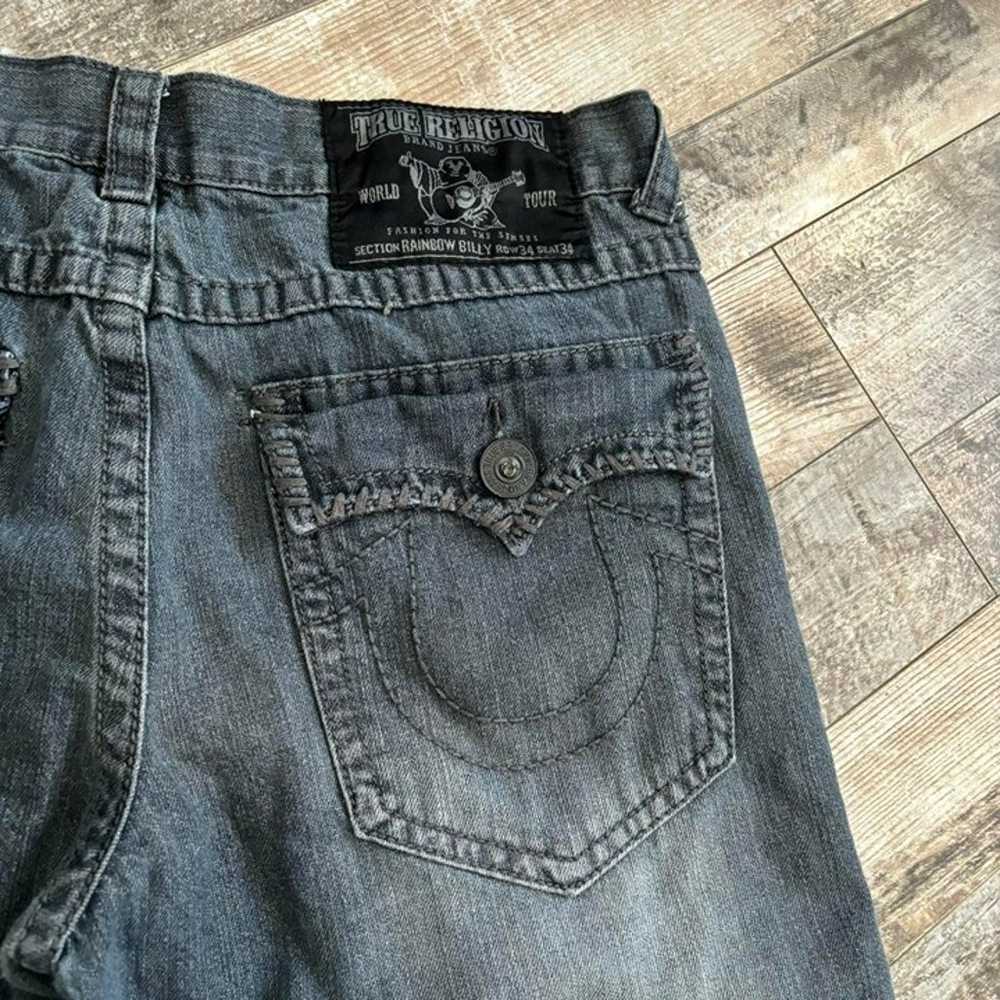 Vintage Y2K Grey Wash True Religion Flap Tab Pock… - image 2