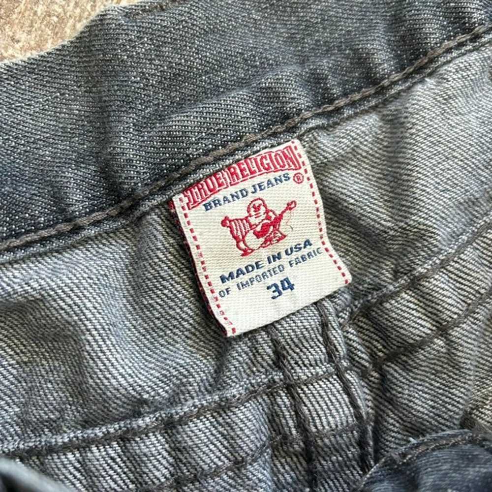 Vintage Y2K Grey Wash True Religion Flap Tab Pock… - image 4
