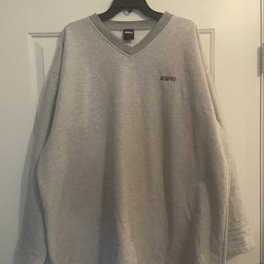 Vintage Gray ESPN V Neck Long Sleeve Sweater (2XL) - image 1