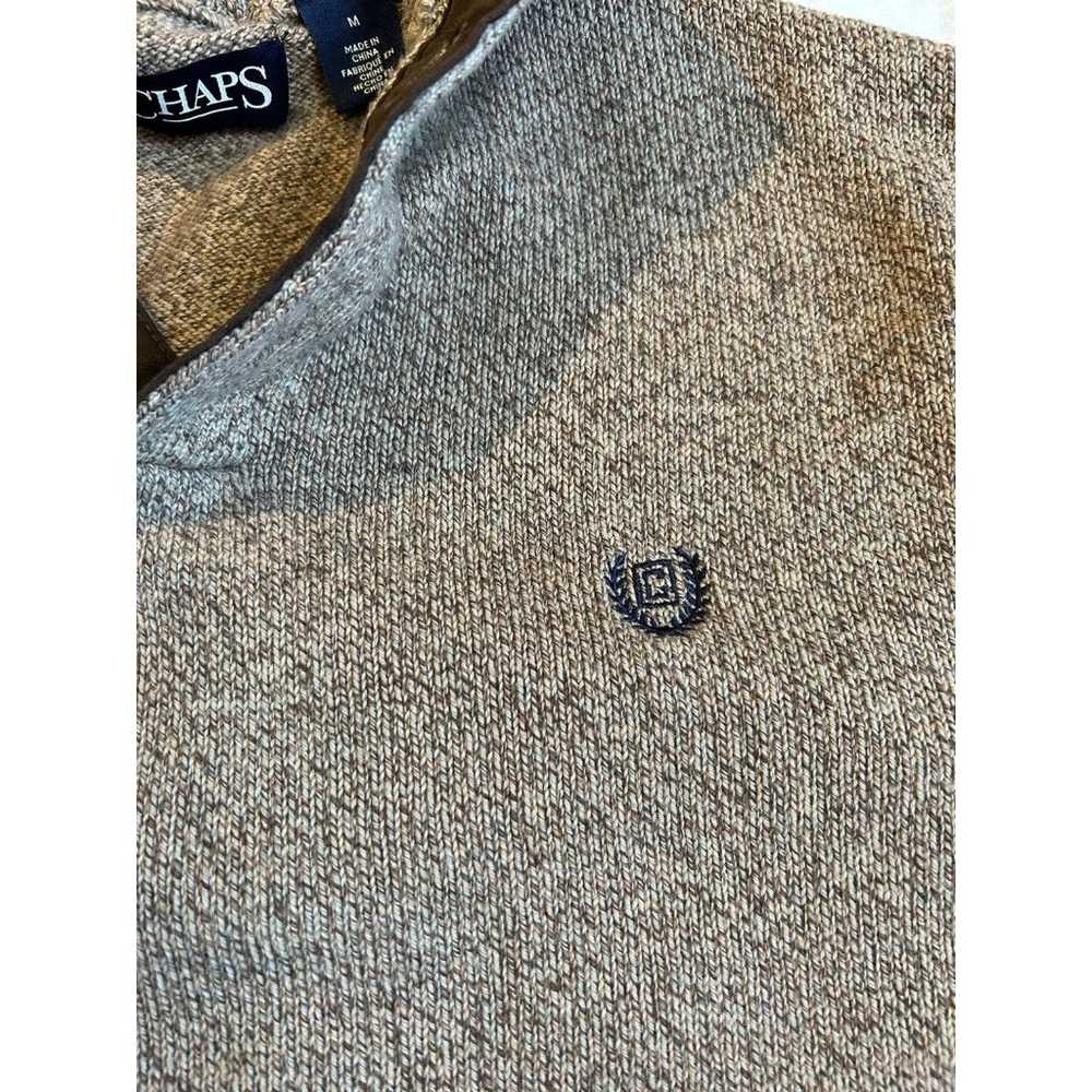 Chaps Quarter Button Elbow Patch mens Sweater Siz… - image 5