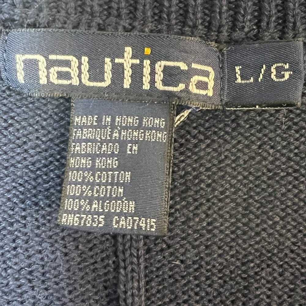 Nautica Vintage Men's Blue & Green Pullover V-Nec… - image 2