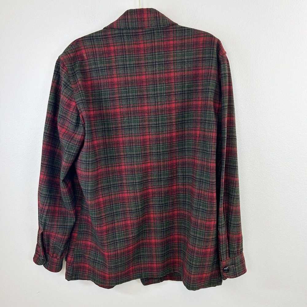 Vintage Pendleton Blazer M Wool Red Green Plaid F… - image 2