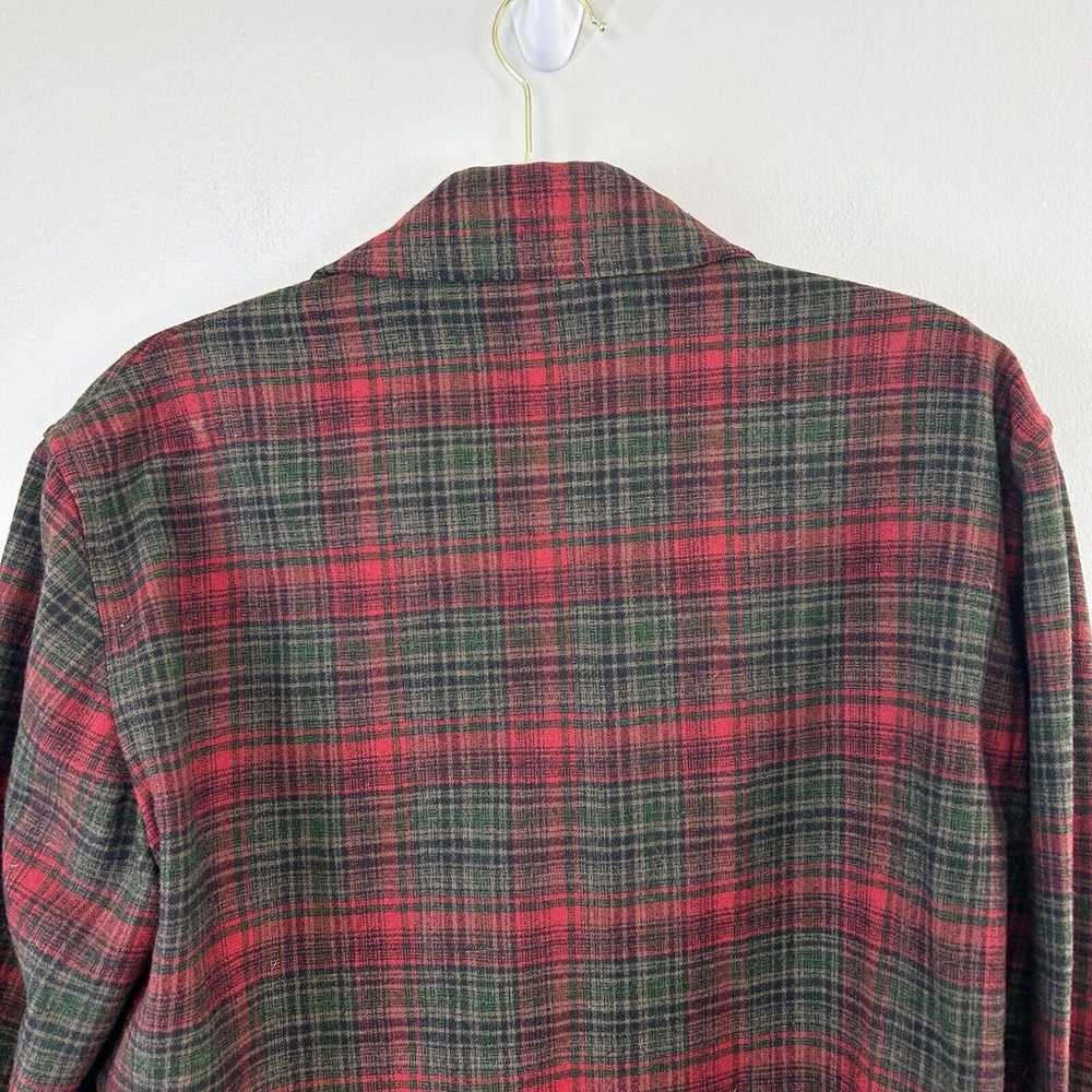 Vintage Pendleton Blazer M Wool Red Green Plaid F… - image 4