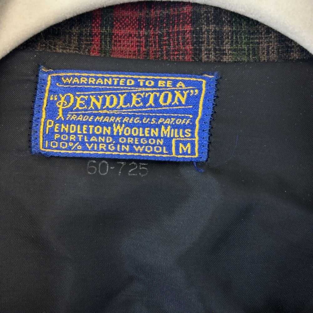 Vintage Pendleton Blazer M Wool Red Green Plaid F… - image 5