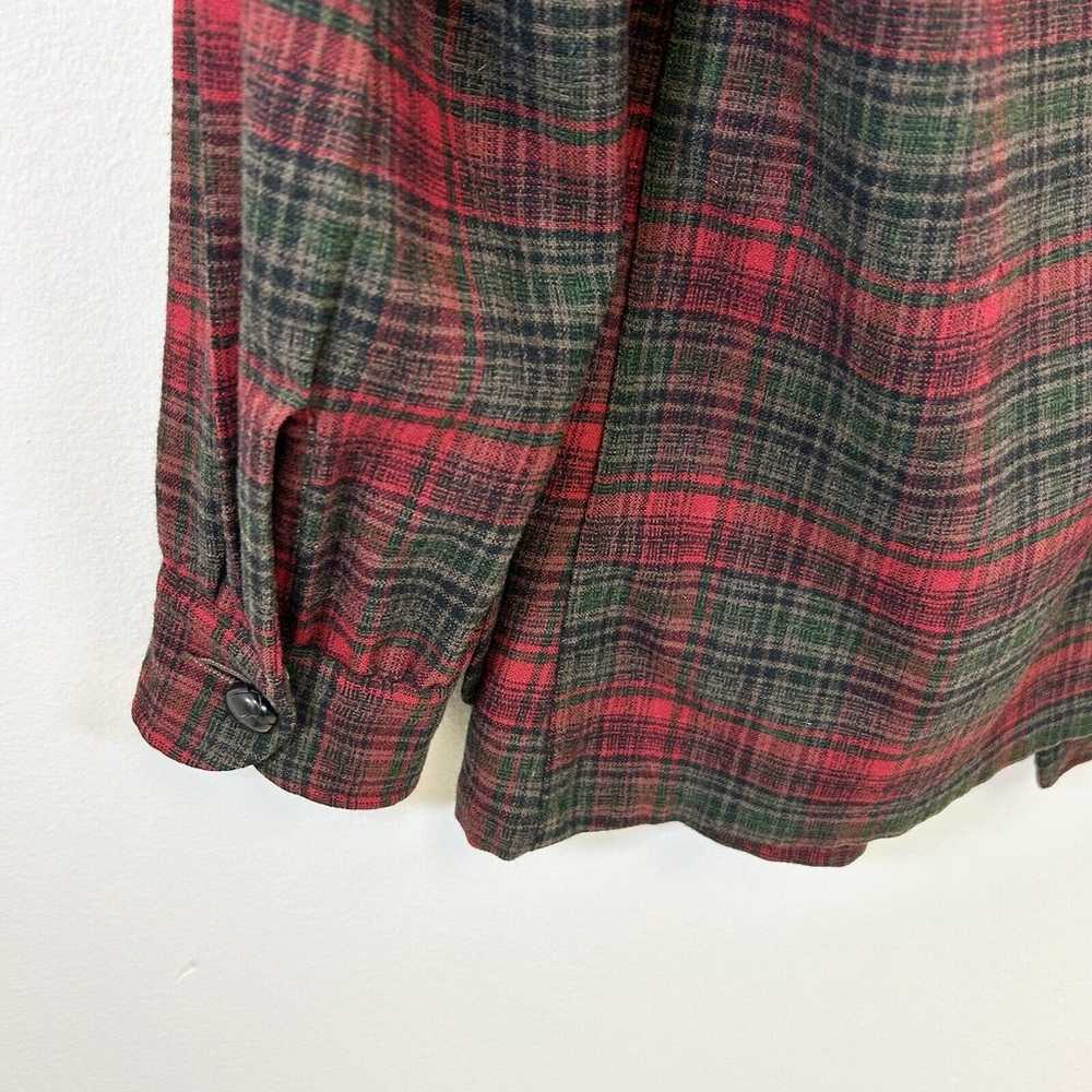 Vintage Pendleton Blazer M Wool Red Green Plaid F… - image 8