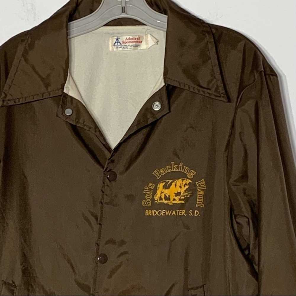 EUC Vintage Admiral Sportswear Brown Nylon Snap F… - image 3
