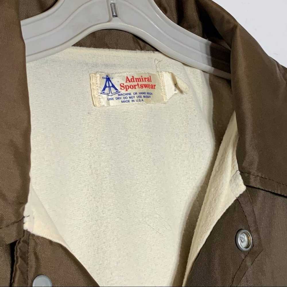 EUC Vintage Admiral Sportswear Brown Nylon Snap F… - image 4