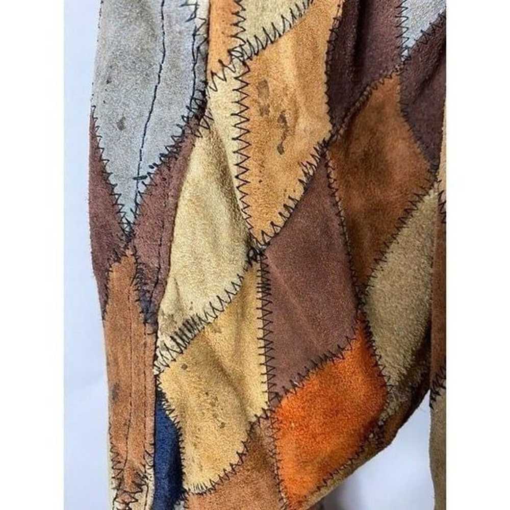 Vintage 1970s Leather/Suede Patchwork Western Jac… - image 5